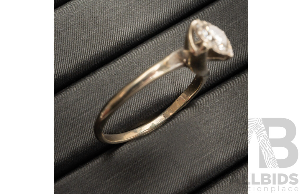 18ct Vintage Diamond Solitaire Engagement Ring, Est TDW 0.48ct, Size R, 3.10 Grams