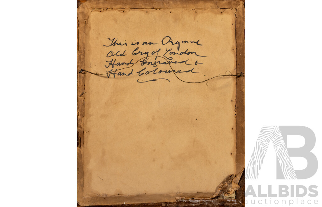 After Francis Wheatley (18th Century, British, 1747-1801), Do You Want Any Matches  [From Cries of London], Antique Stipple Engraving on a Vellin Type Paper & Hand Coloured on Plate, 52 x 43 cm (frame)