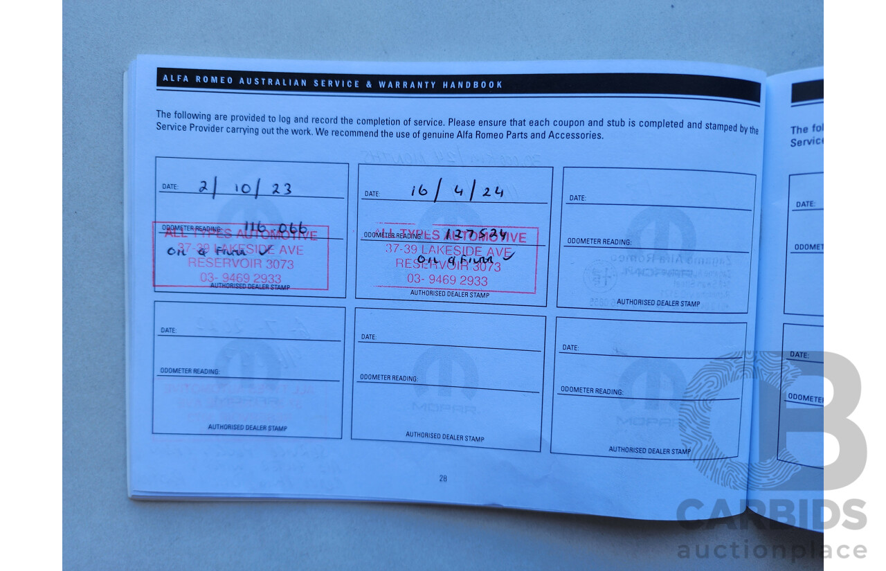 7/2017 Alfa Romeo Giulietta Veloce MY17 5d Hatchback Red 1.7L