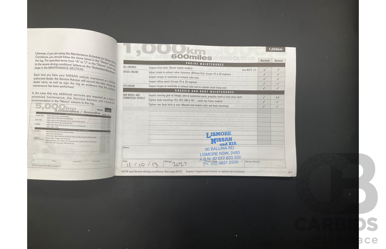 5/2013 Nissan Navara DX (4x2) D22 SERIES 5 C/Chas Polar White Turbo Diesel 2.5L