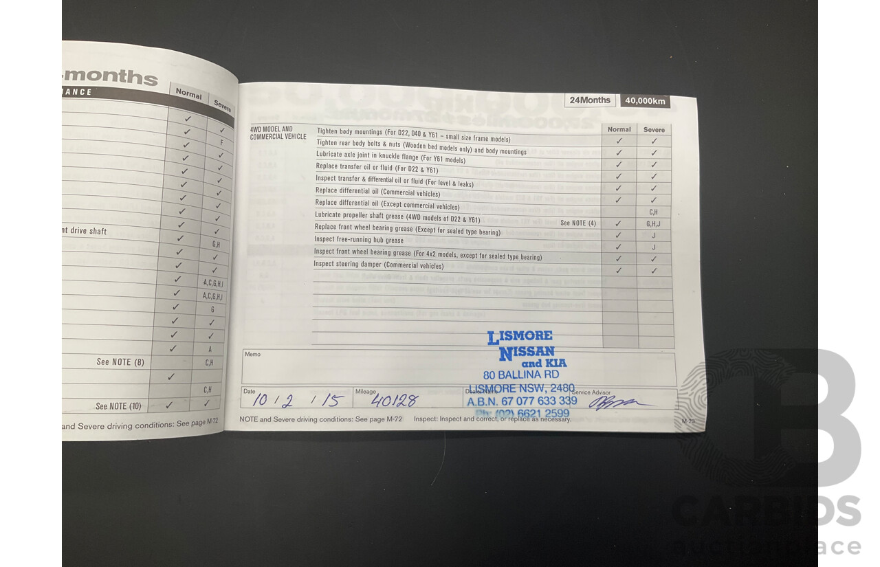 5/2013 Nissan Navara DX (4x2) D22 SERIES 5 C/Chas Polar White Turbo Diesel 2.5L