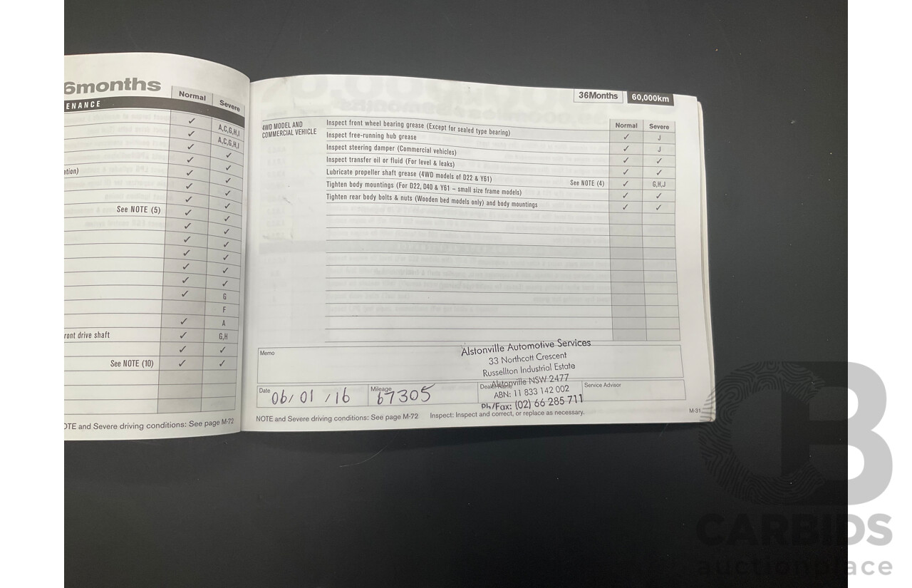 5/2013 Nissan Navara DX (4x2) D22 SERIES 5 C/Chas Polar White Turbo Diesel 2.5L