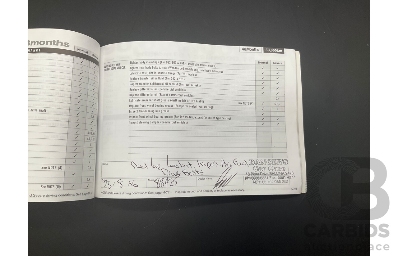 5/2013 Nissan Navara DX (4x2) D22 SERIES 5 C/Chas Polar White Turbo Diesel 2.5L