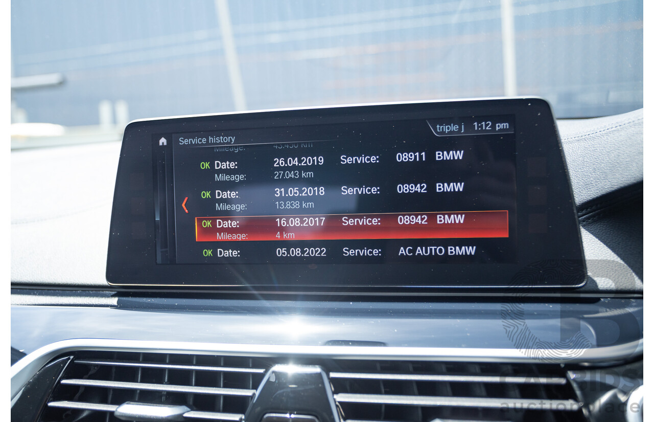 8/2017 BMW 540i M-Sport G30 MY18 4D Sedan Bluestone Metallic Tubro 3.0L