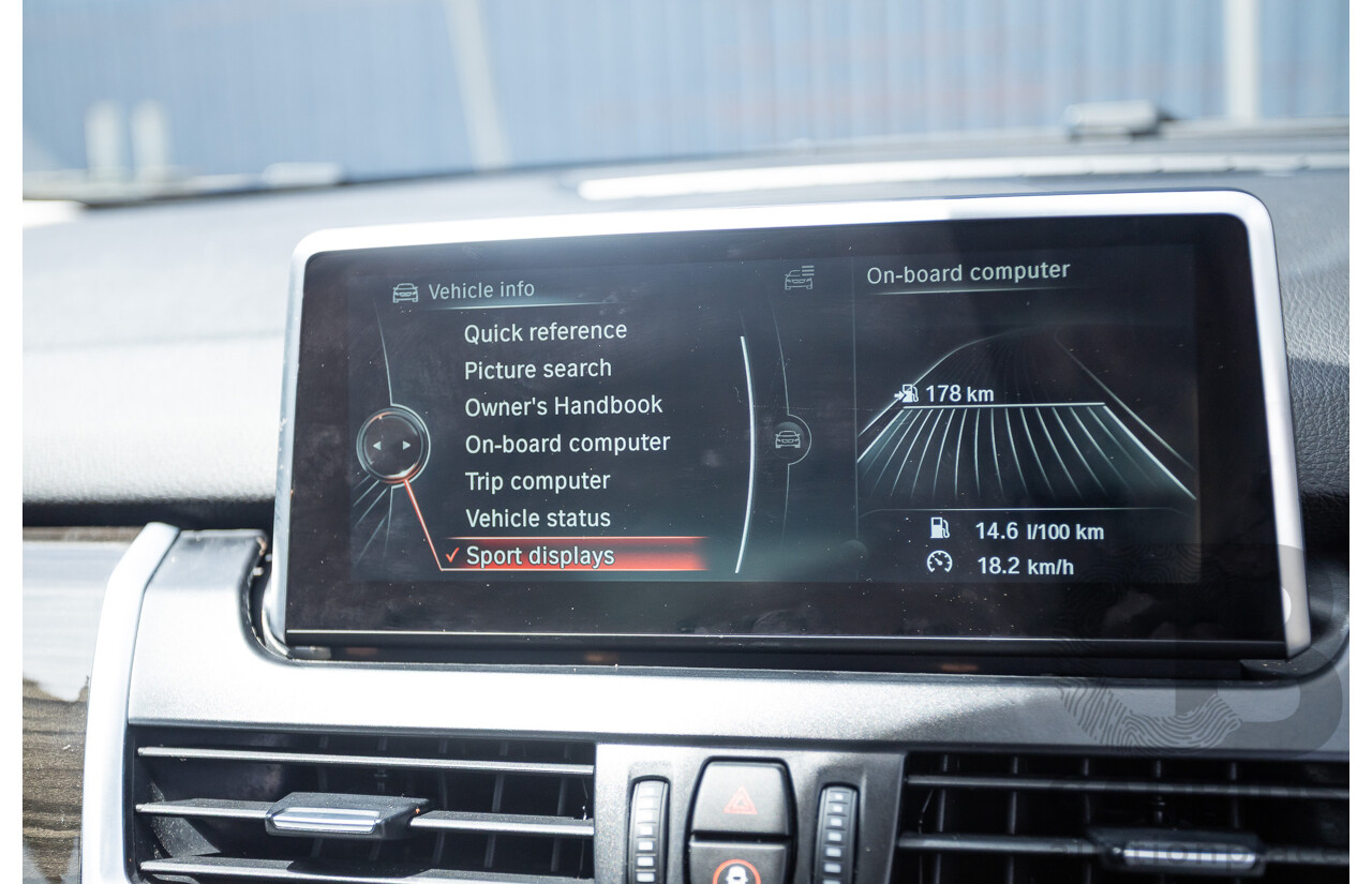 6/2015 BMW 225i Active Tourer Sport Line FWD F45 4D Wagon Black Sapphire Metallic Turbo 2.0L