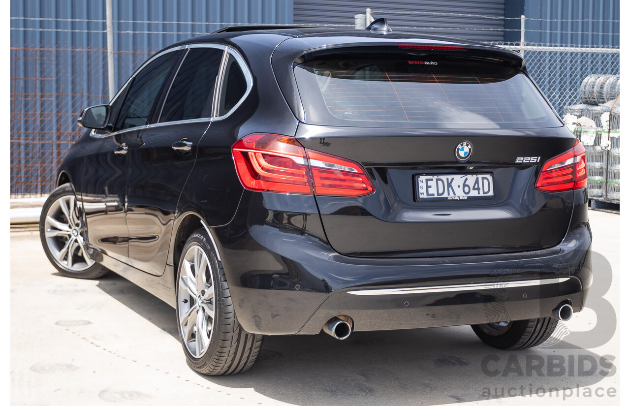 6/2015 BMW 225i Active Tourer Sport Line FWD F45 4D Wagon Black Sapphire Metallic Turbo 2.0L