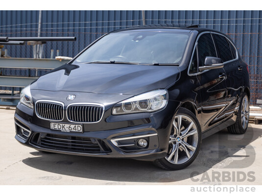 6/2015 BMW 225i Active Tourer Sport Line FWD F45 4D Wagon Black Sapphire Metallic Turbo 2.0L