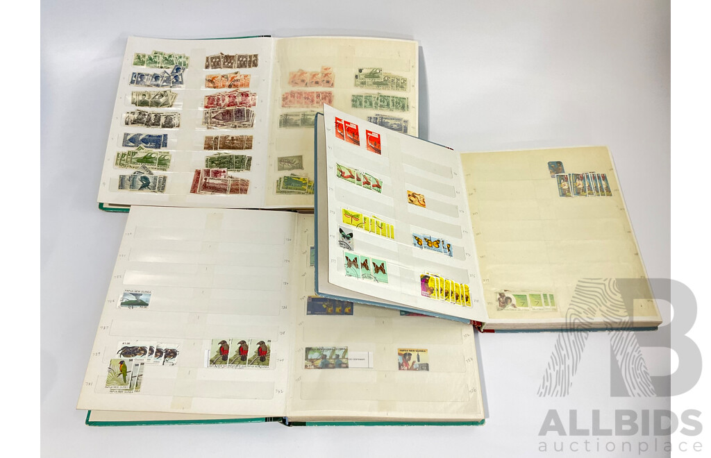 Three Albums of Papua New Guinea Stamps, Examples Spanning 1951 to 2003
