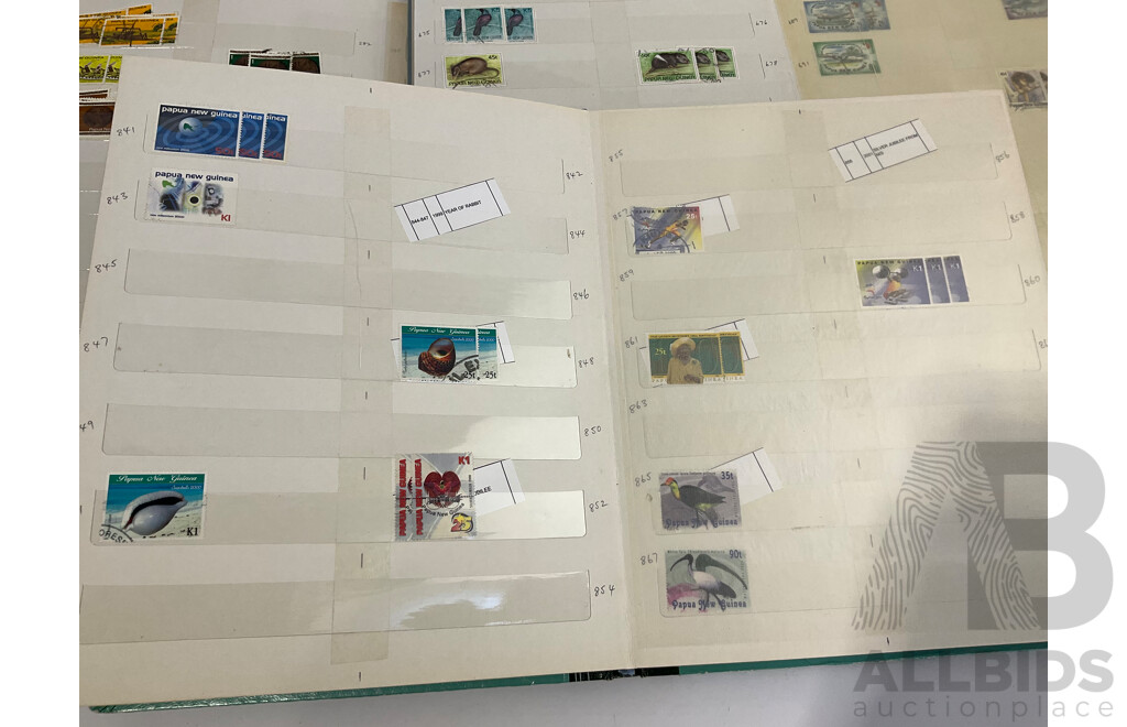 Three Albums of Papua New Guinea Stamps, Examples Spanning 1951 to 2003