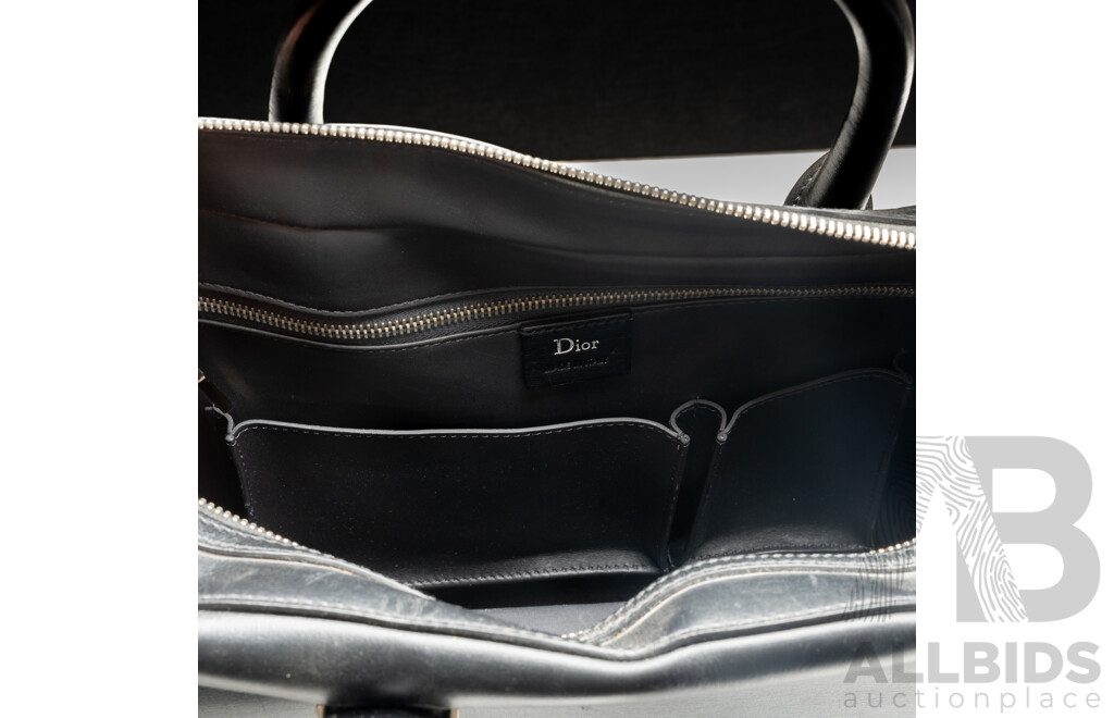 Dior Homme Black Leather Briefcase, 1MCBR020BUX