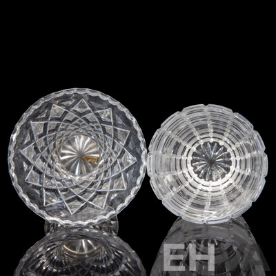 Pair of Unmatched Cut Crystal Vases