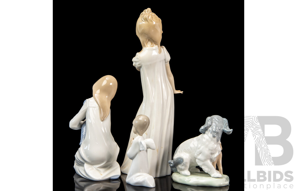 Collection of Four Porcelain Nao Figures by Lladro