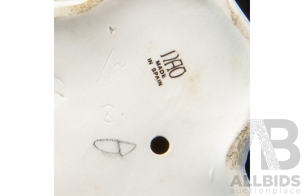 Pair of Nao Figures Inc Soaring Storks and Hooded Woman by Lladro