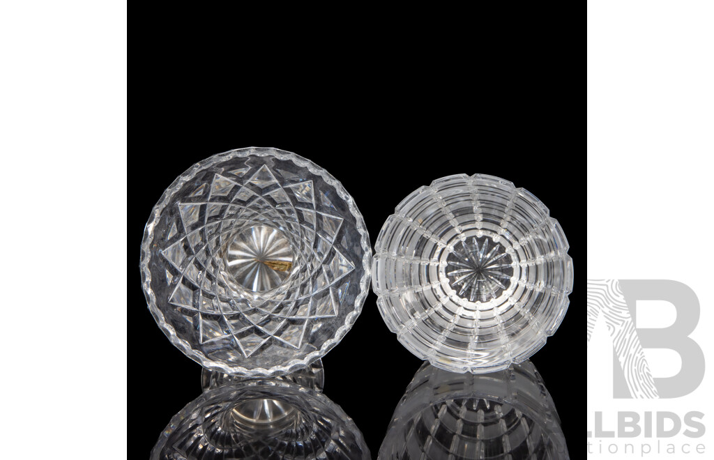Pair of Unmatched Cut Crystal Vases