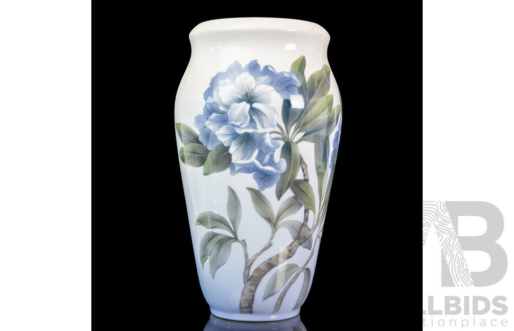 Large Glazed Floral Royal Copenhagen Vase