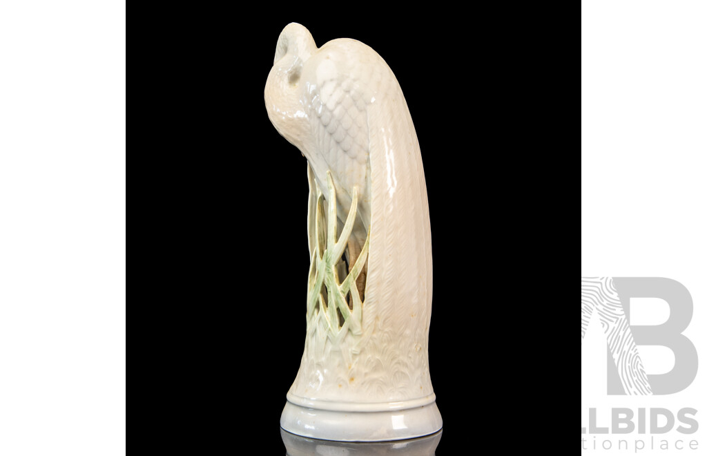 Large Glazed Royal Copenhagen Resting Stork