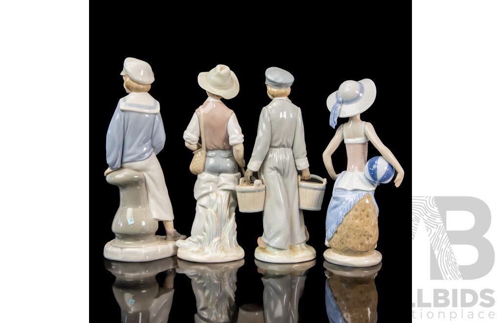 Collection of Four Water Themed Lladro Porcelain Figurines