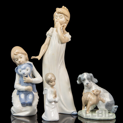 Collection of Four Porcelain Nao Figures by Lladro