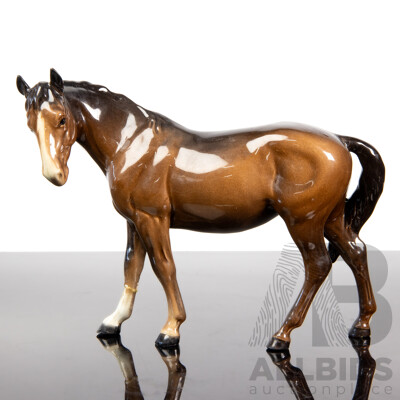 Glazed Porcelain Figure of a Stallion by Beswick, England