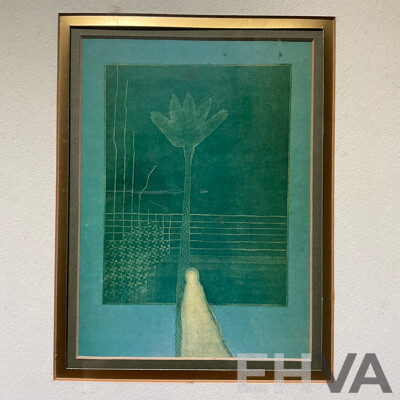 Pair of Framed Abstract Art Prints, Basil Alkazzi ''Imprints of Shadows & Reflections''  49 x 39 Cm (frame)