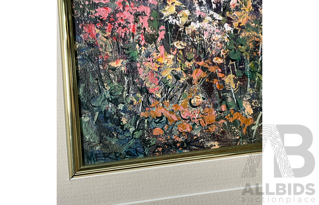 Merran Cork (1945- ) ''Spring Time Western Australia'' Oil on Canavas, 23 x 13 Cm (image)