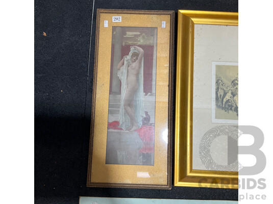 1662323 · Collection of Women's Painting and Prints, Including Reproduction of ''The Bath of Psyche'', Norman Lidsay ''Merchandise'', ''Prince Le Boo Embarking Fro England'' and Others - Lot of 5