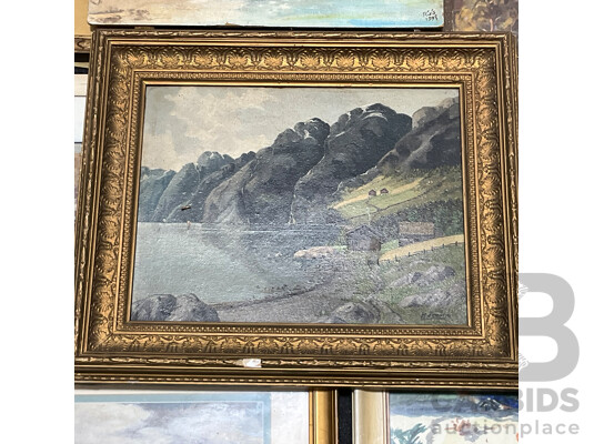 1662325 · Variety of Vintage Coastal Landscape Paintings, Including M. Joensen, J. Koskie, V. Loria and Others - Lot of 8