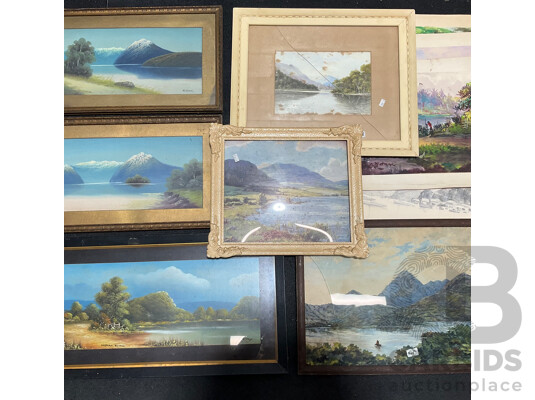 1662321 · Variety of Vintage Landscape Paintings - Lot of 11