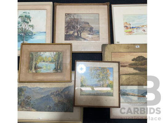 1662319 · Variety of Vintage Landscape Paintings, Including T.Ansteel, Carlyle Jackson, Will Martin, Robert Johnson, H. Tebbitt and Others - Lot of 8