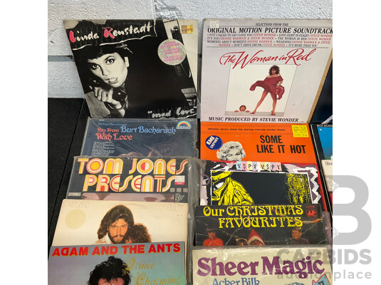 Collection of 16 Vintage Vinyl LP Records, Including Rod Stewart, Tom Jones and More