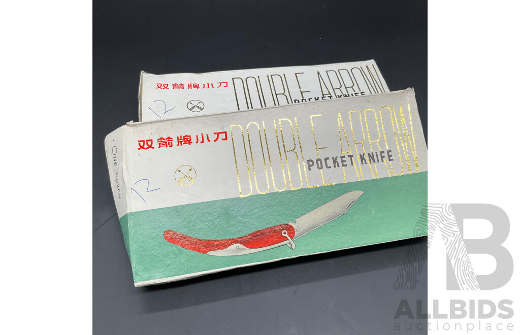 Vintage DOUBLE ARROW Pocket Knives - Lot of 48