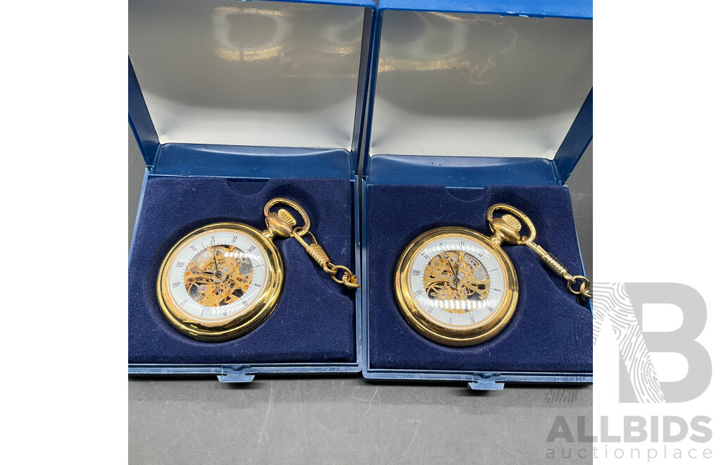 Vintage Skeleton Dial Mechanical Pocket Watch - Lot of 6