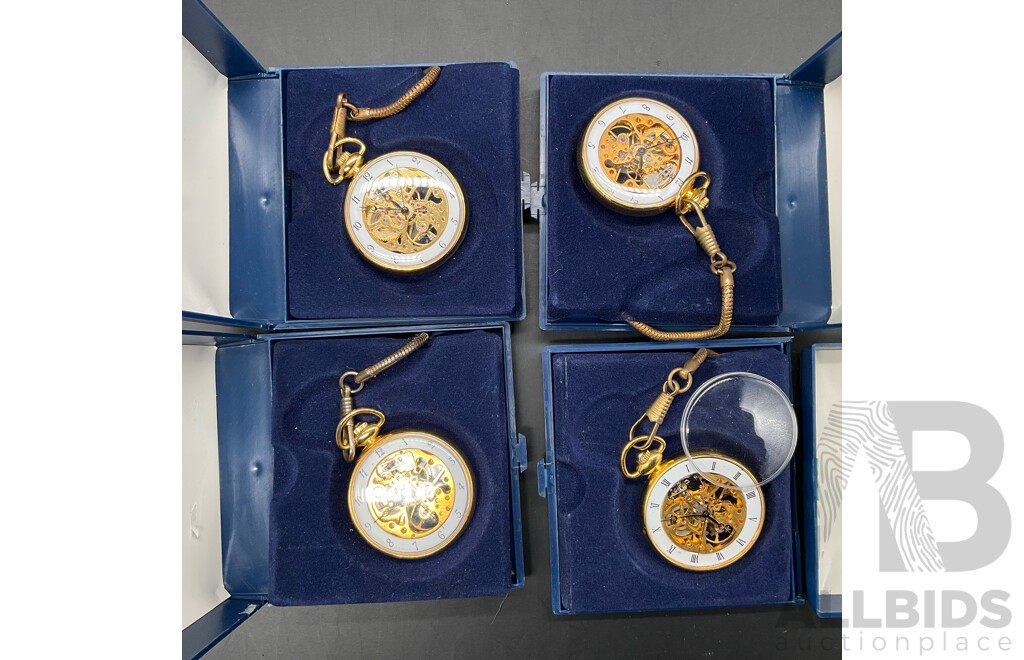 Vintage Skeleton Dial Mechanical Pocket Watch - Lot of 6