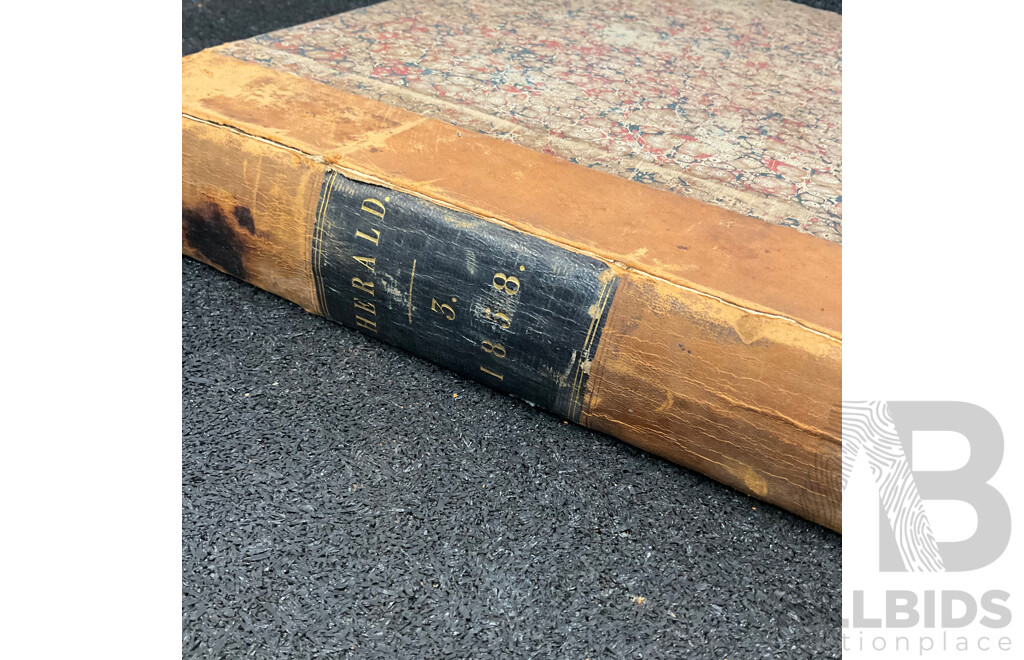 Antique Bound Volume of the Sydney Morning Herald - 3 / 1858