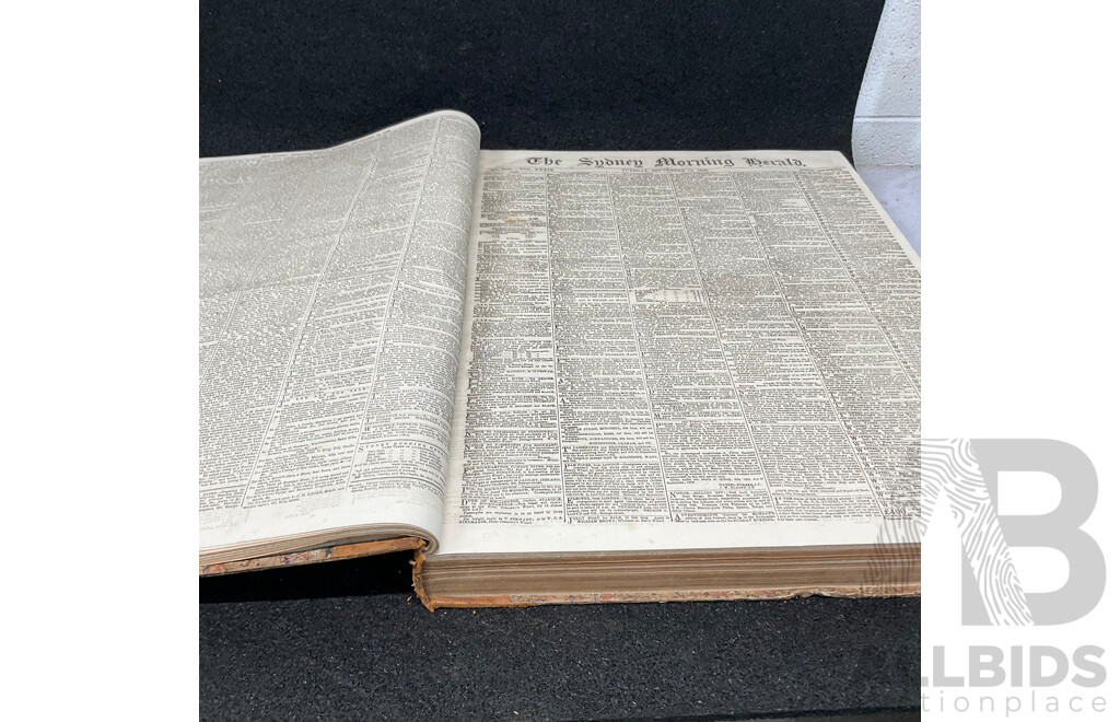 Antique Bound Volume of the Sydney Morning Herald - 3 / 1858