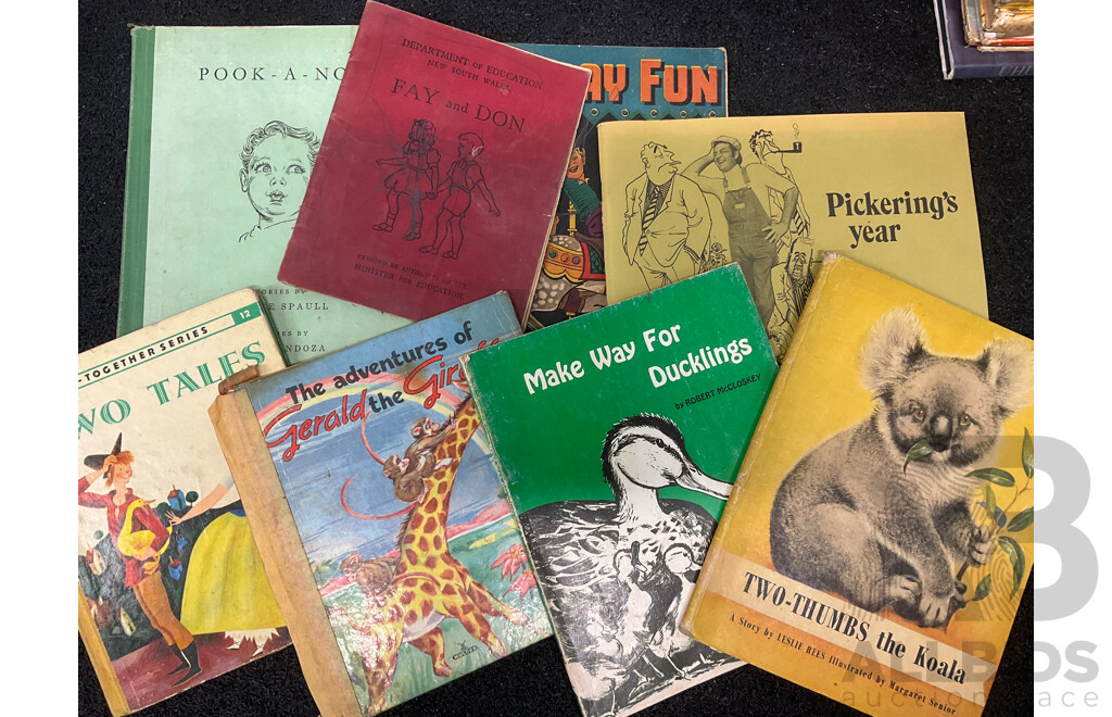 Lot of Kids Vintage Books and Comics, Including Walt Disney, Gulliver's Travels by Jonathan Swift, the Little Prince, Masha and the Bear, in a New World by Horatio Alger Jr. and More