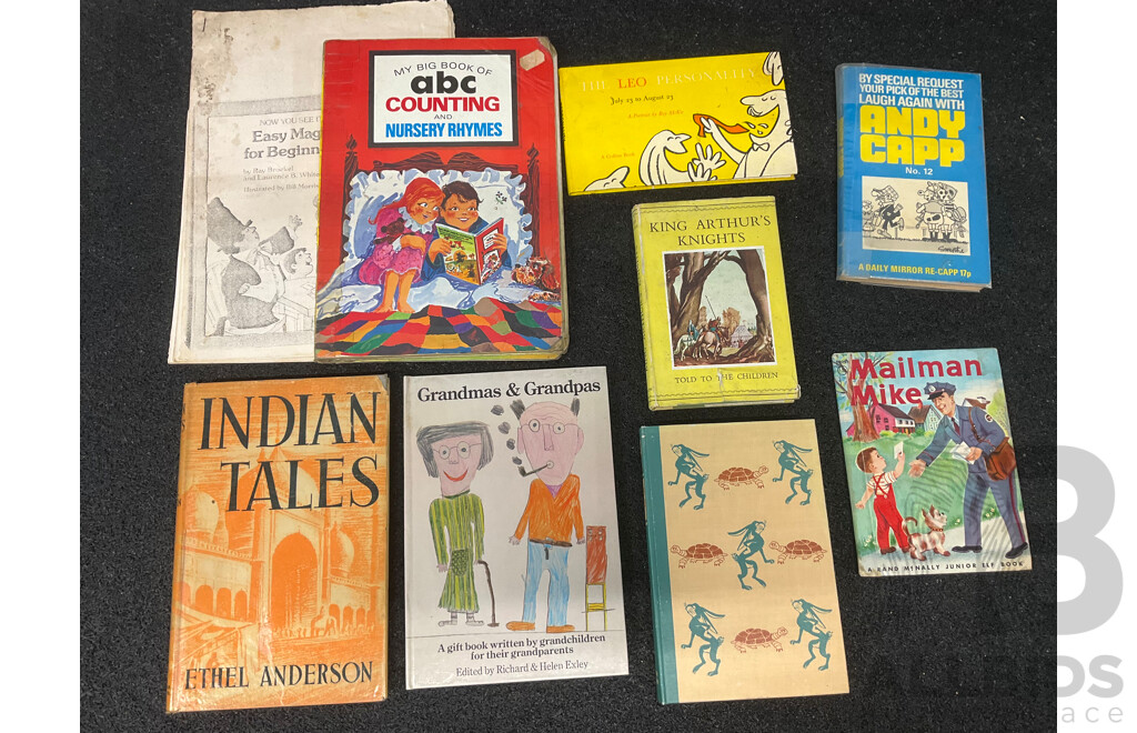 Lot of Kids Vintage Books and Comics, Including Walt Disney, Gulliver's Travels by Jonathan Swift, the Little Prince, Masha and the Bear, in a New World by Horatio Alger Jr. and More