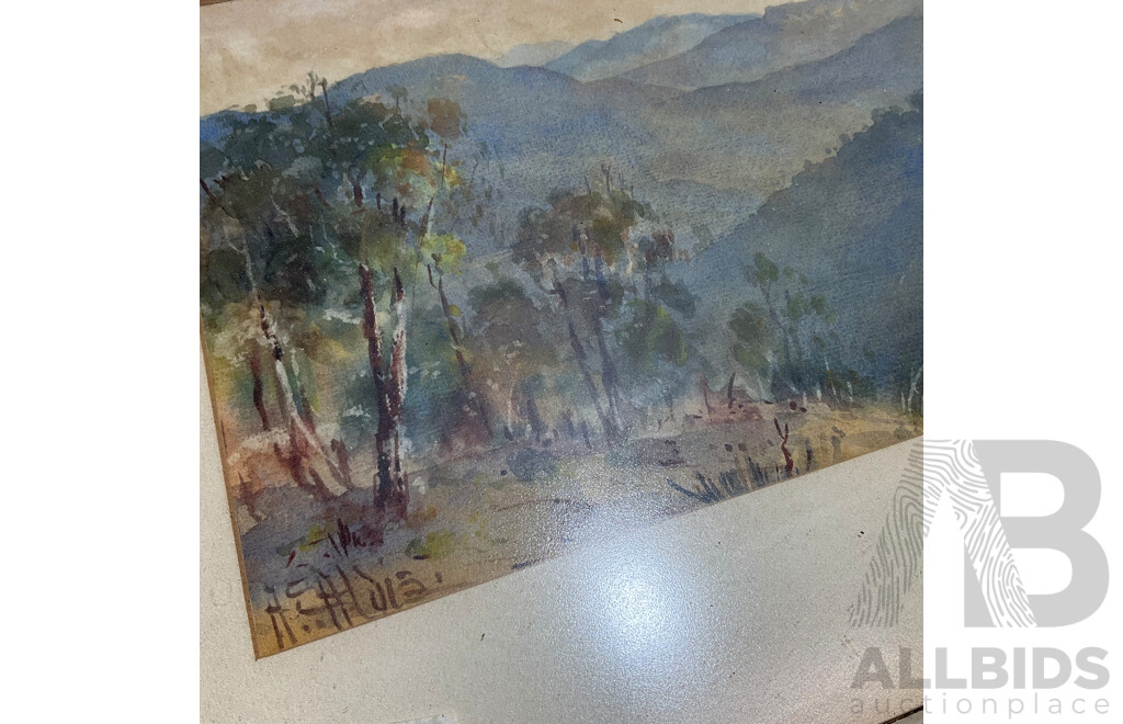 Variety of Vintage Landscape Paintings, Including T.Ansteel, Carlyle Jackson, Will Martin, Robert Johnson, H. Tebbitt and Others - Lot of 8