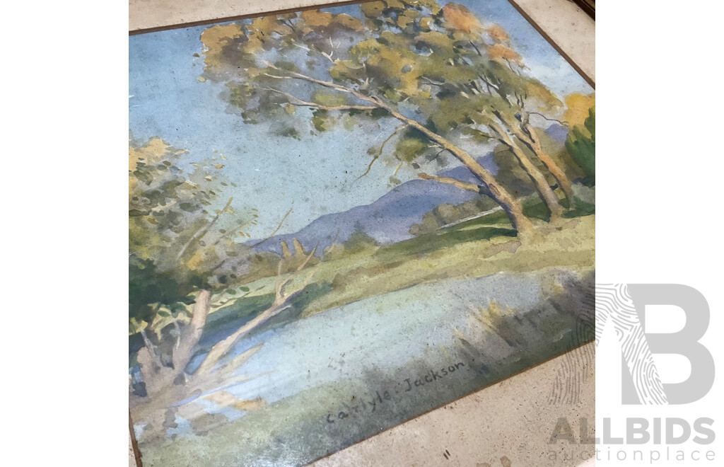 Variety of Vintage Landscape Paintings, Including T.Ansteel, Carlyle Jackson, Will Martin, Robert Johnson, H. Tebbitt and Others - Lot of 8