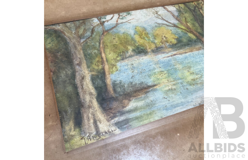 Variety of Vintage Landscape Paintings, Including T.Ansteel, Carlyle Jackson, Will Martin, Robert Johnson, H. Tebbitt and Others - Lot of 8
