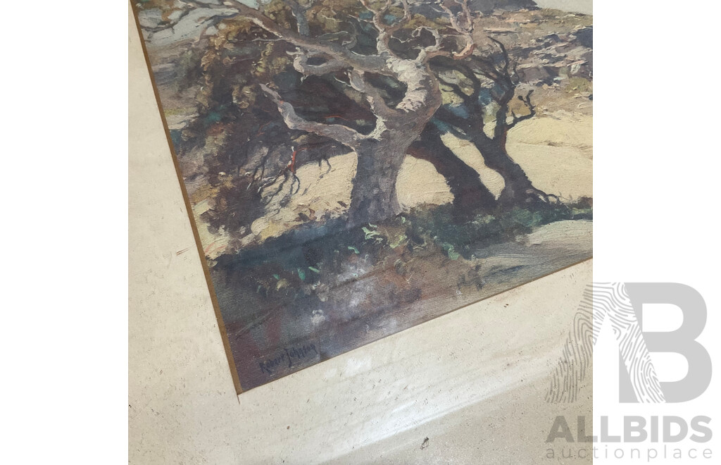 Variety of Vintage Landscape Paintings, Including T.Ansteel, Carlyle Jackson, Will Martin, Robert Johnson, H. Tebbitt and Others - Lot of 8