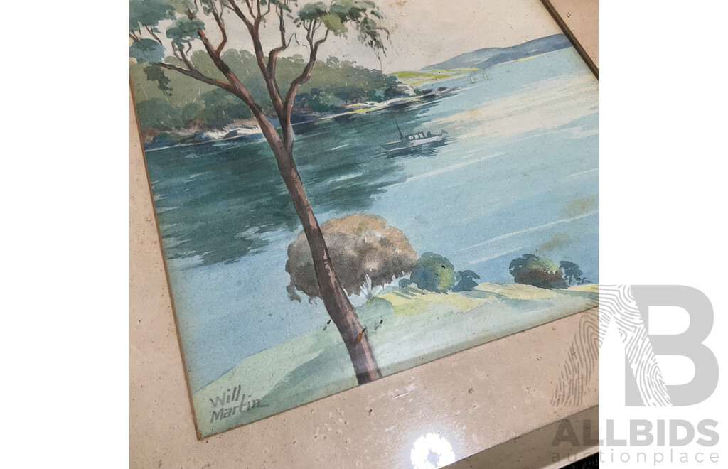 Variety of Vintage Landscape Paintings, Including T.Ansteel, Carlyle Jackson, Will Martin, Robert Johnson, H. Tebbitt and Others - Lot of 8