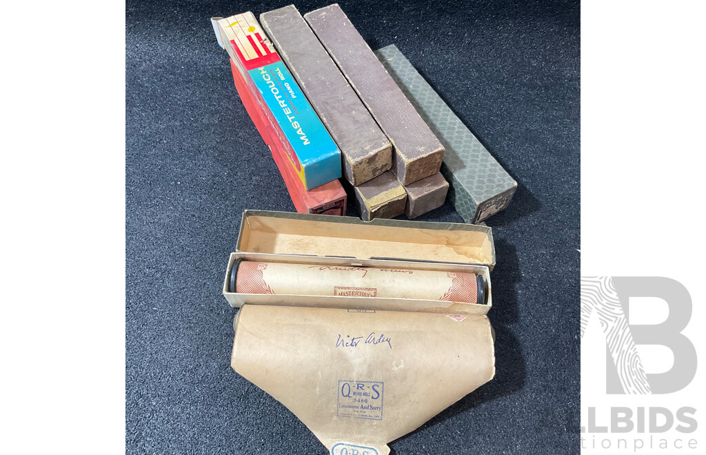 Assorted Pianola Rolls, Including Mastertouch Hand Plaqued Rolls - Lot of 9