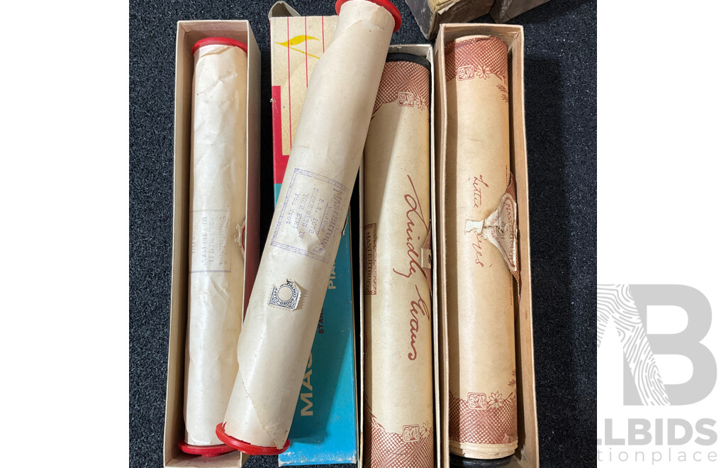 Assorted Pianola Rolls, Including Mastertouch Hand Plaqued Rolls - Lot of 9