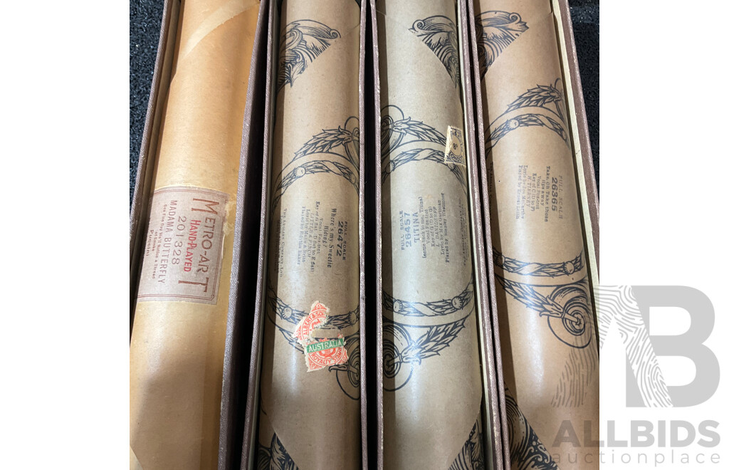 Assorted Pianola Rolls, Including Mastertouch Hand Plaqued Rolls - Lot of 9