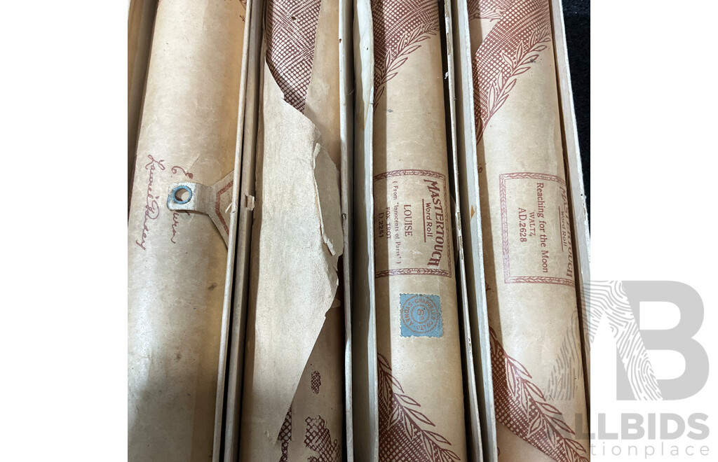Assorted Pianola Rolls, Including Mastertouch Hand Plaqued Rolls - Lot of 8
