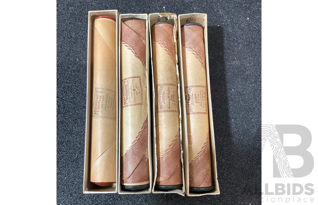 Assorted Pianola Rolls, Including Mastertouch Hand Plaqued Rolls - Lot of 8
