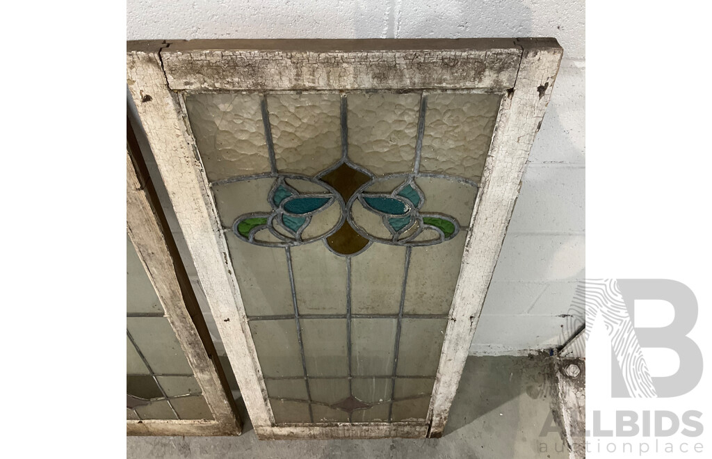 Matching Set of Six Leadlight Windows