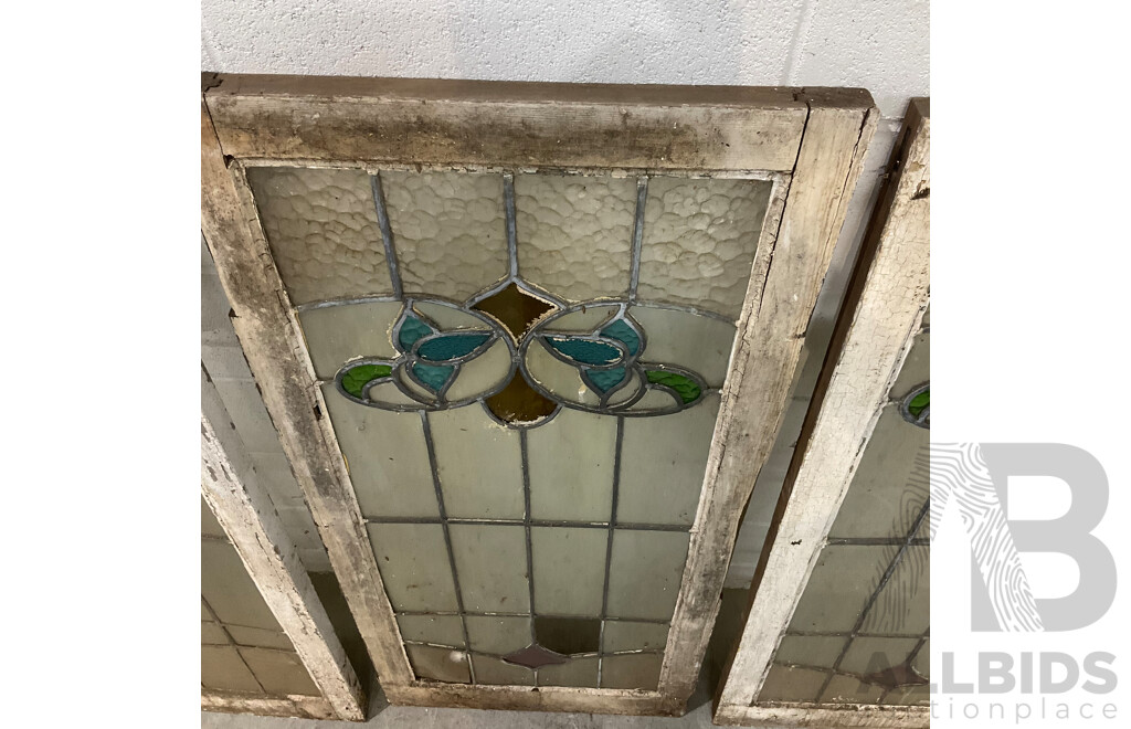 Matching Set of Six Leadlight Windows