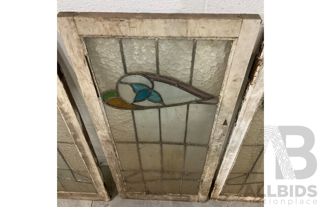 Matching Set of Six Leadlight Windows